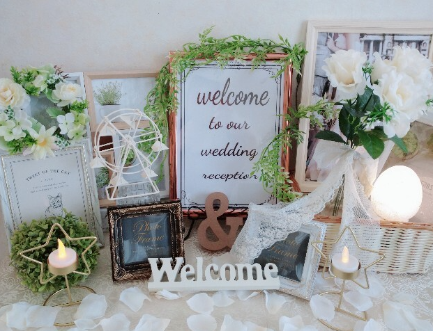 ウェルカムボード造花