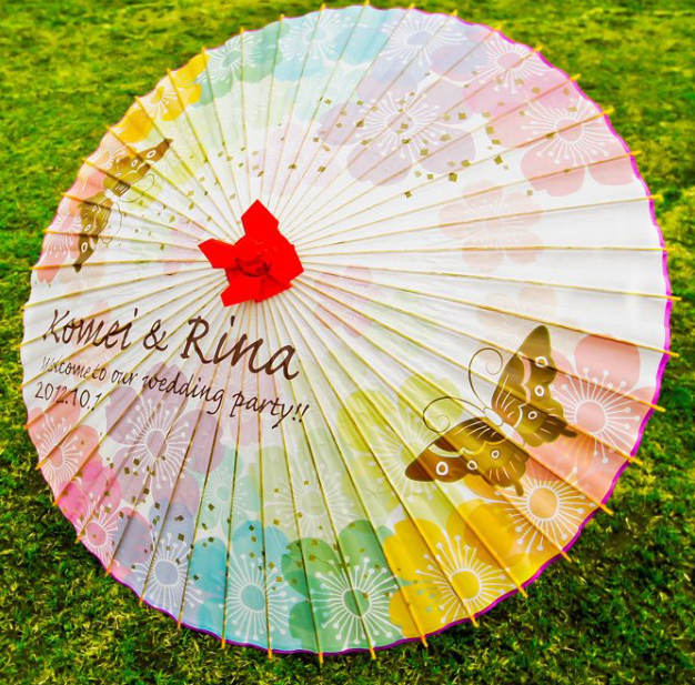 朱傘ウェルカムボード