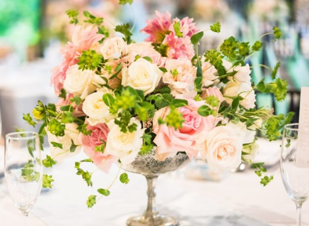 ゲストテーブルシルバー花器