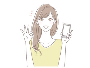 スマホで検索する女性